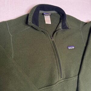 Patagonia Synchilla Fleece Pullover Green Men Size S Quarter Zip Outdoor